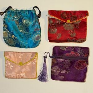 Elegant Patterned Pouch Set - Multicolor